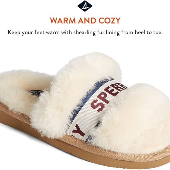 NIB Sperry Romy Sheepskin Slide -Fully Padded Heel-to-Toe Genuine shearling - Picture 2 of 4